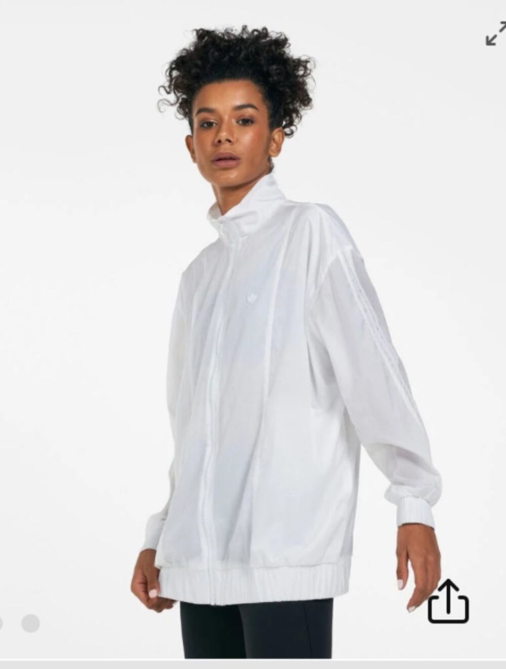 Adidas Adicolor Oversized Ripstop Track Jacket White Size Small